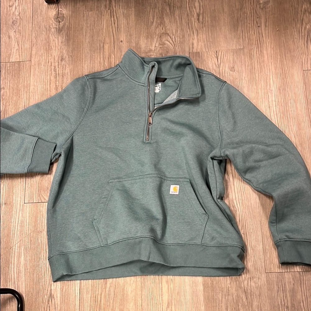 Carhartt Women's Green Half-Zip Sweatshirt